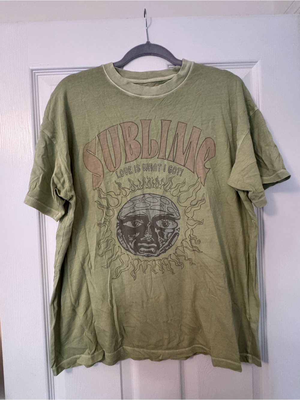 American Eagle Outfitters Olive Green Sublime Sun Graphic Tee sz Med